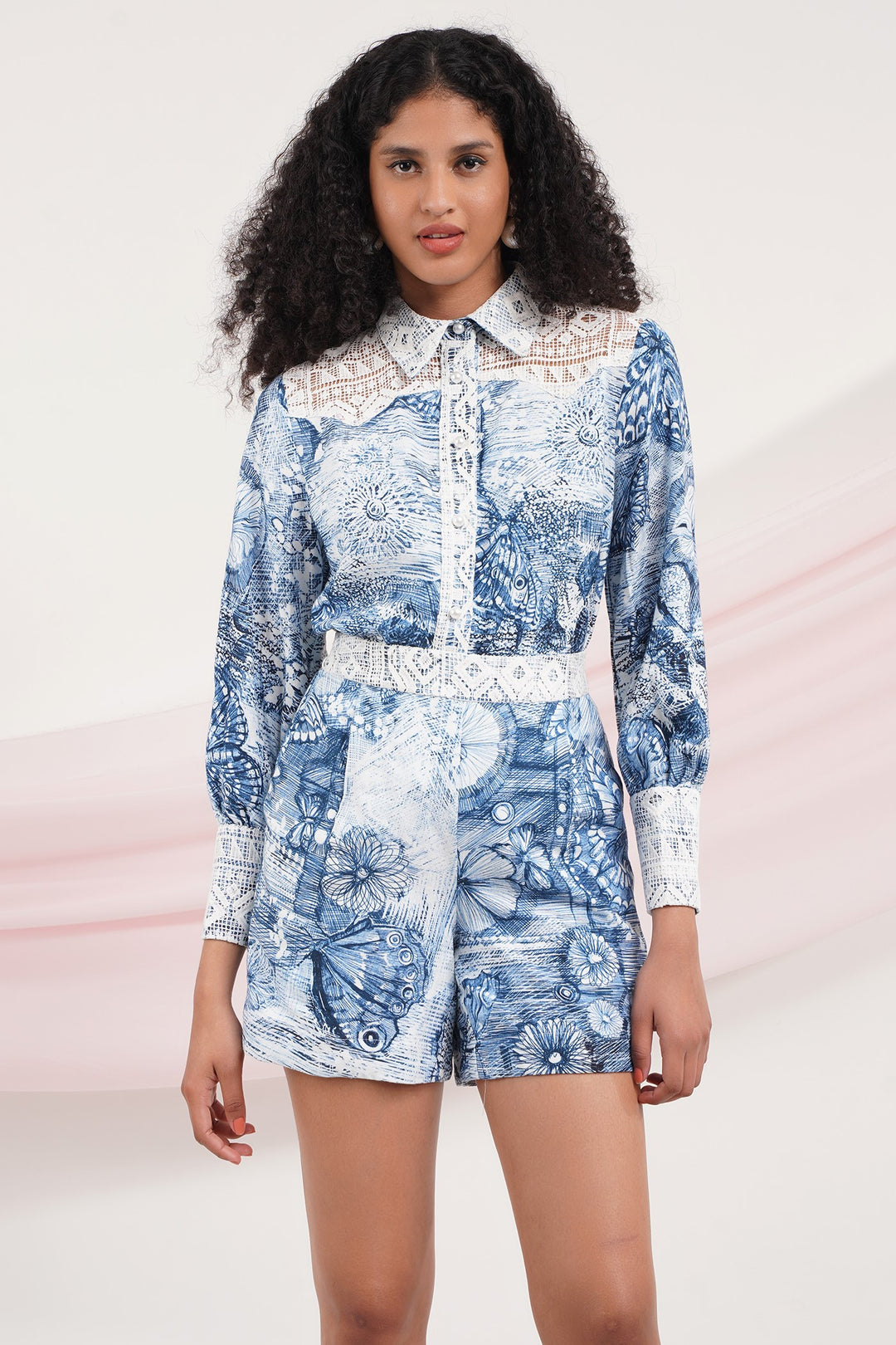 Blammy Shorts- Blue Butterflies