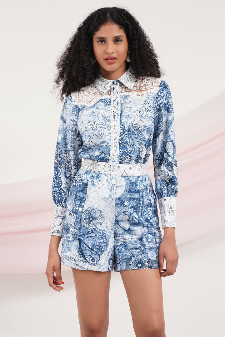 Blammy Shorts- Blue Butterflies