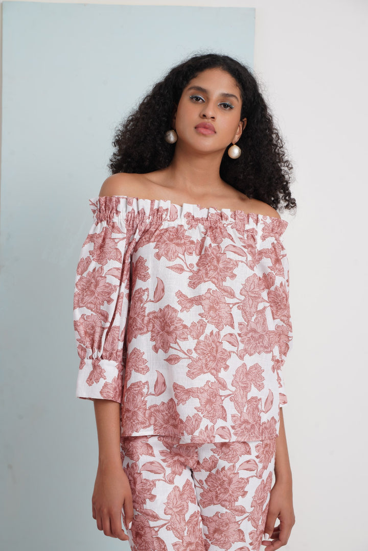 Savage Top- Brown Flower