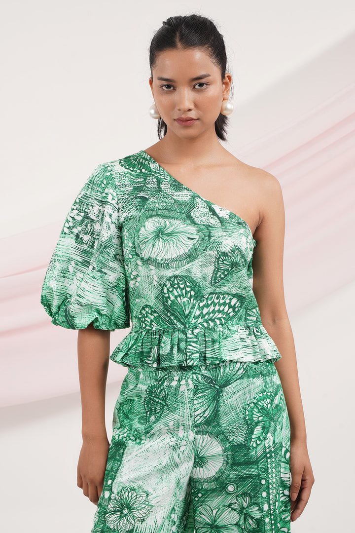 Sunburn Top- Butterfly Green