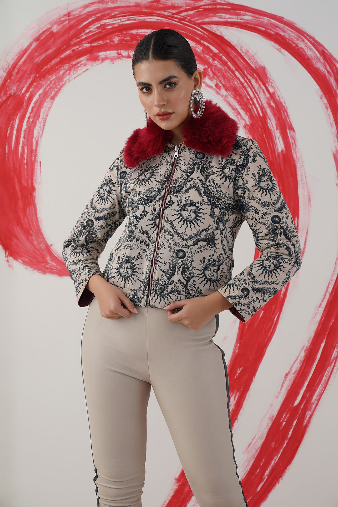 double trouble jacket maroon