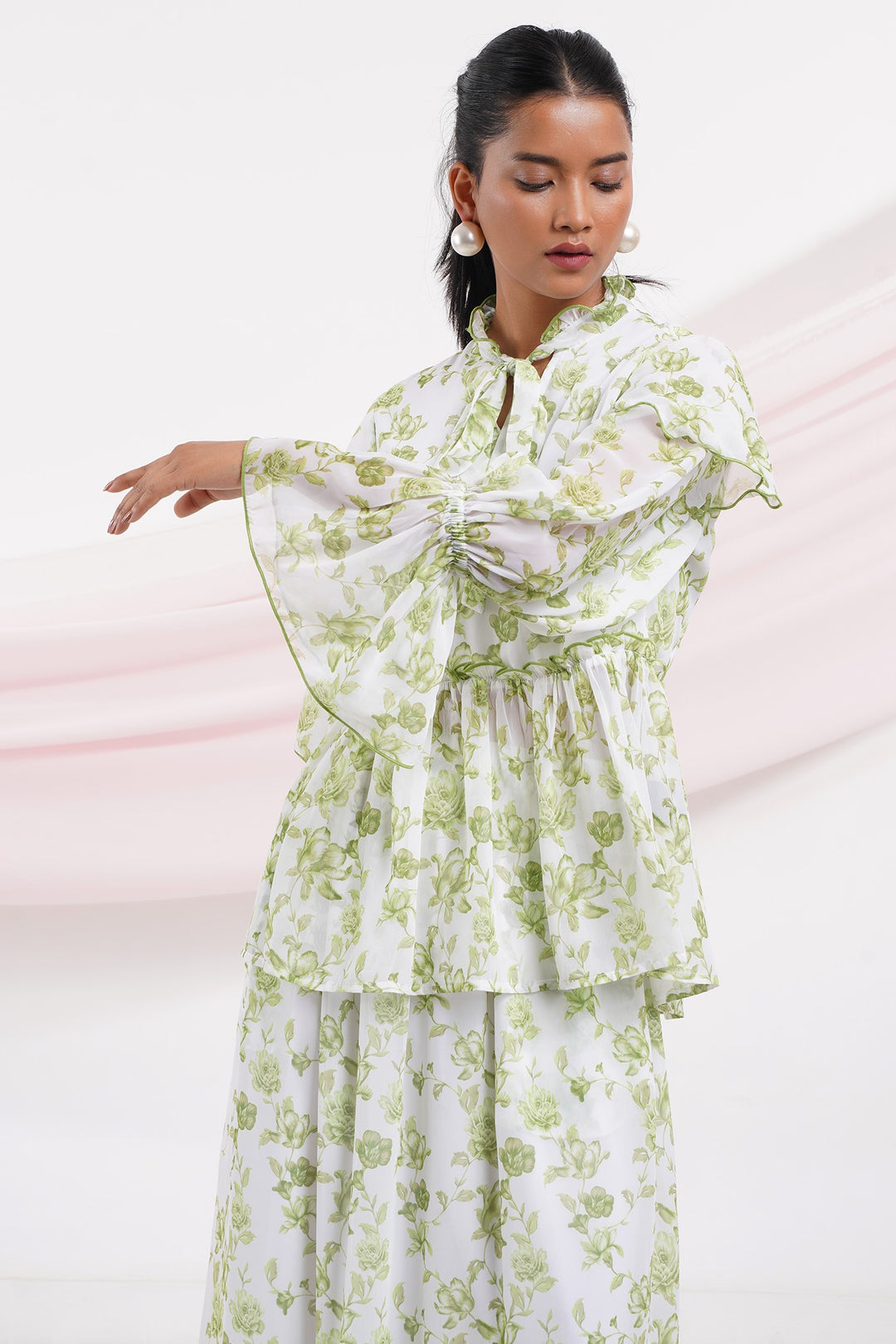 Taki Taki Top- Green Roses