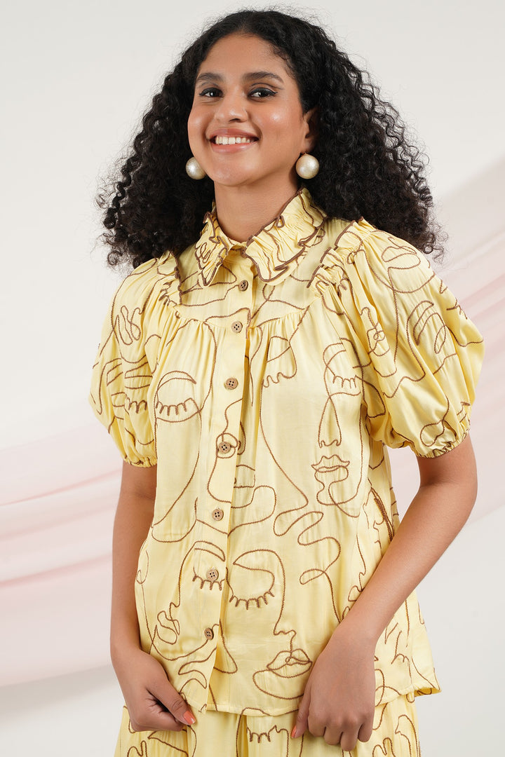 Tip Top Top - Faces Yellow