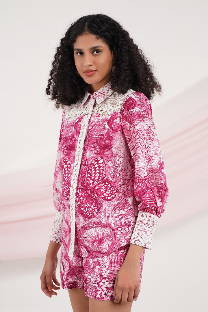 Blammy Top- Pink Butterflies