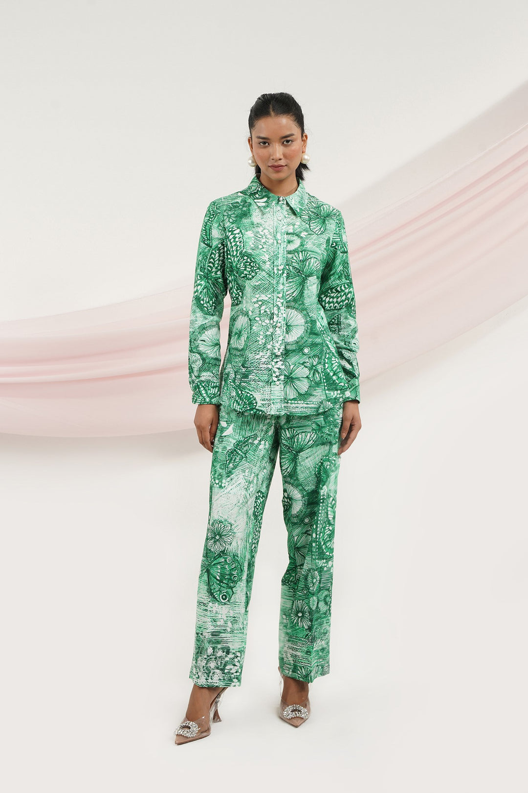 Wing It Pants- Green Butterfly