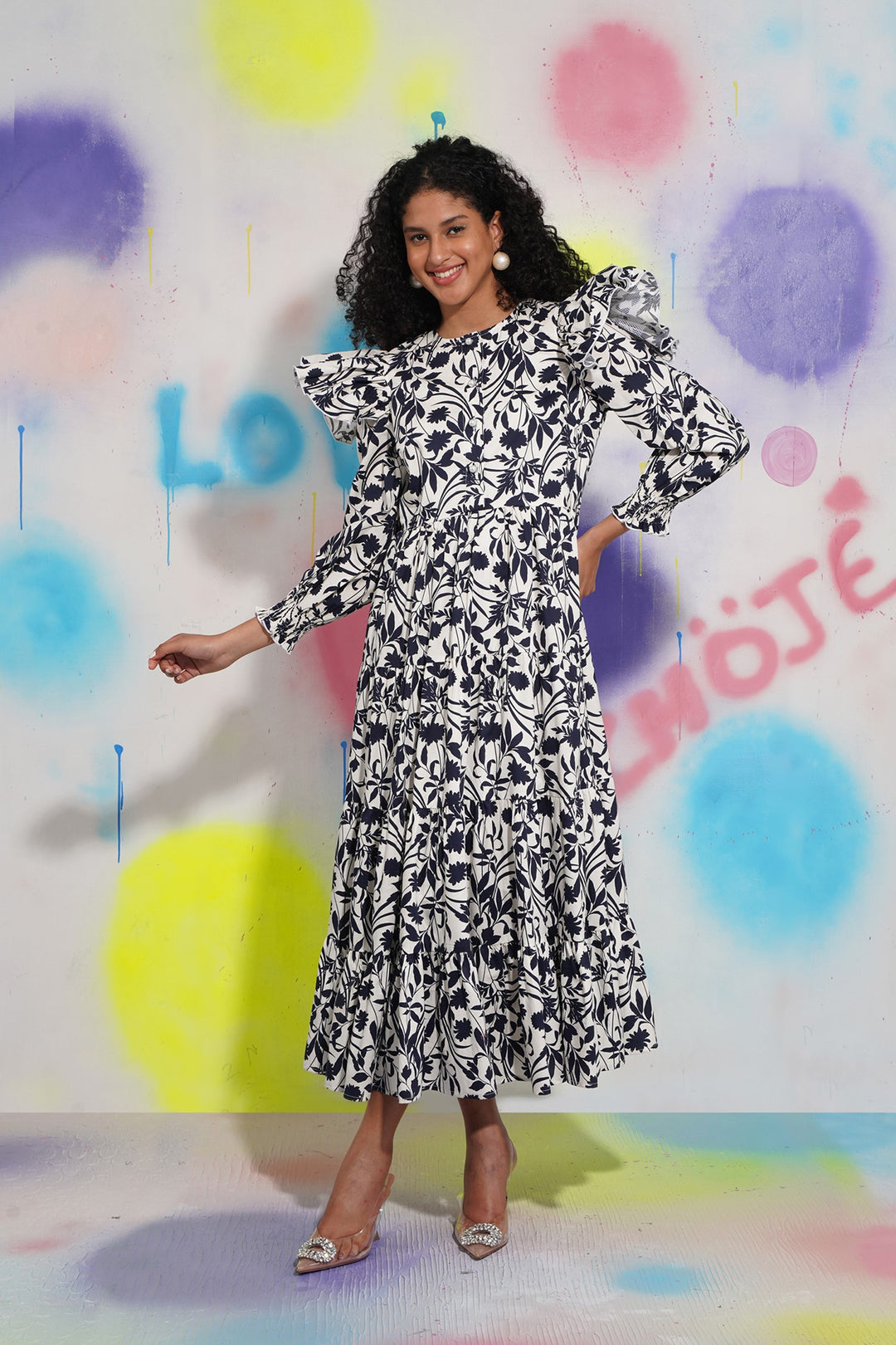 Sunshine Dress - Navy Floral