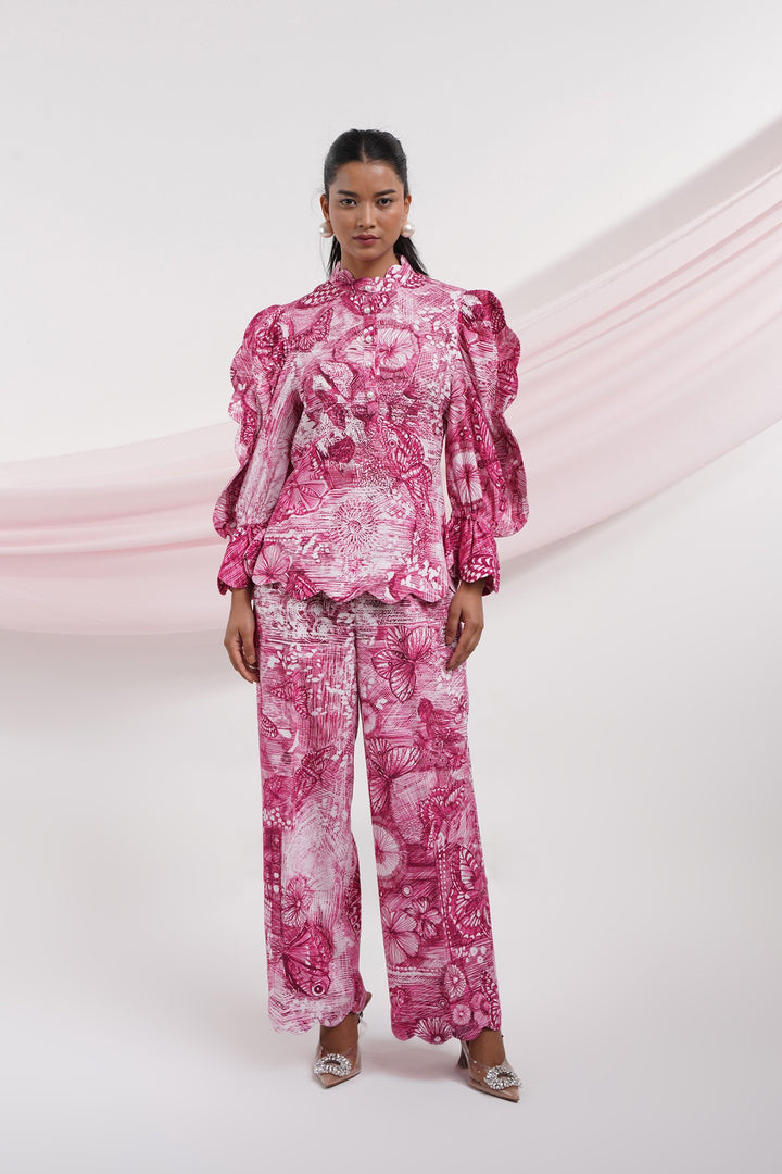 Yours Truly Pants-Pink Butterfly