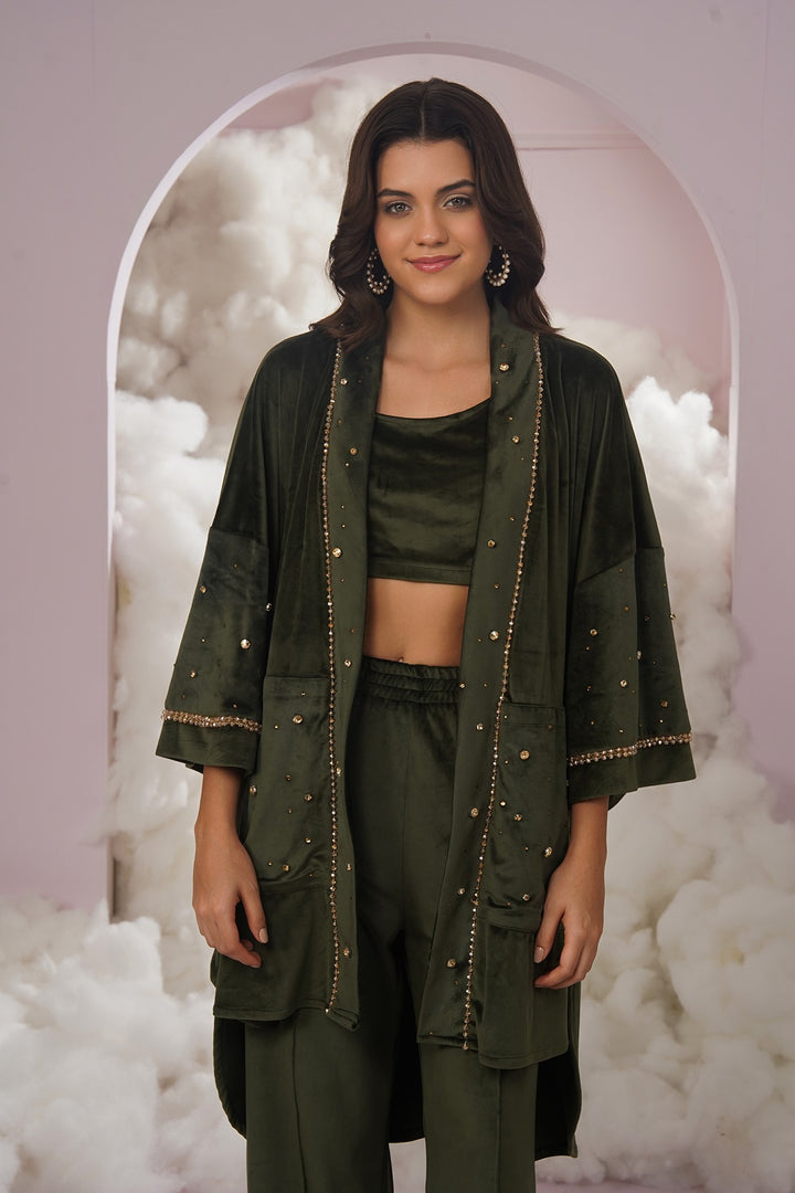 cozy up cover up -olive