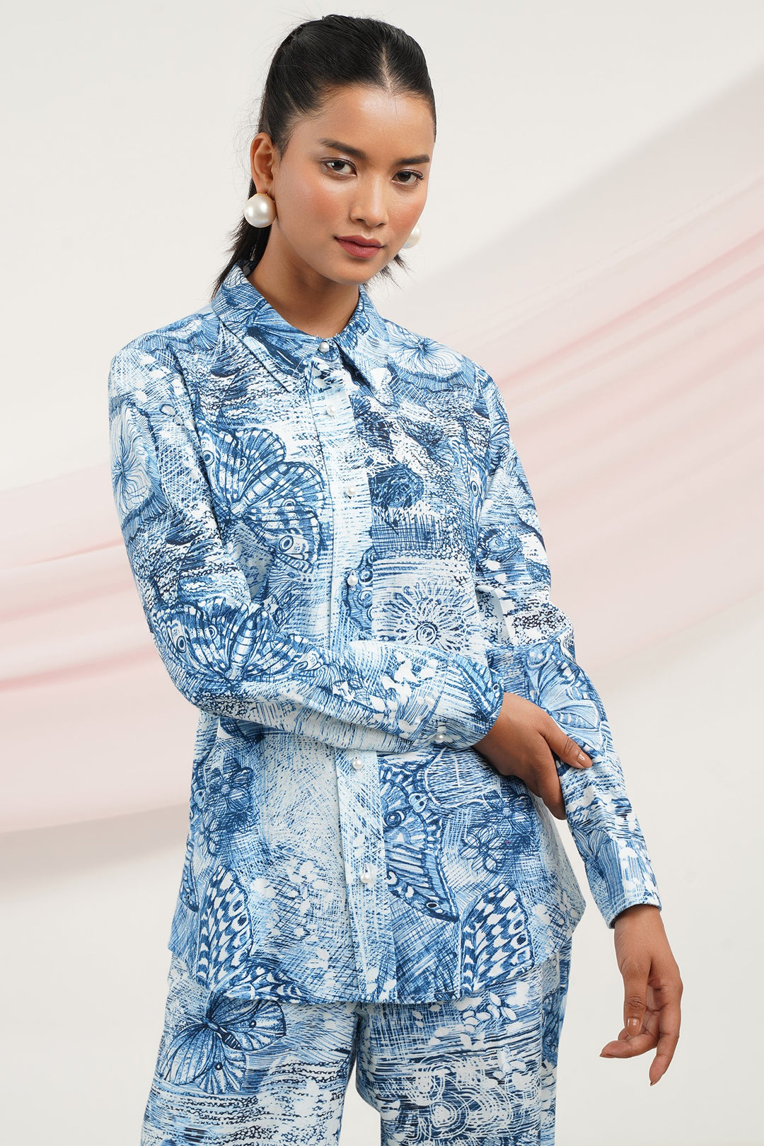 Wing It Top- Blue Butterfly