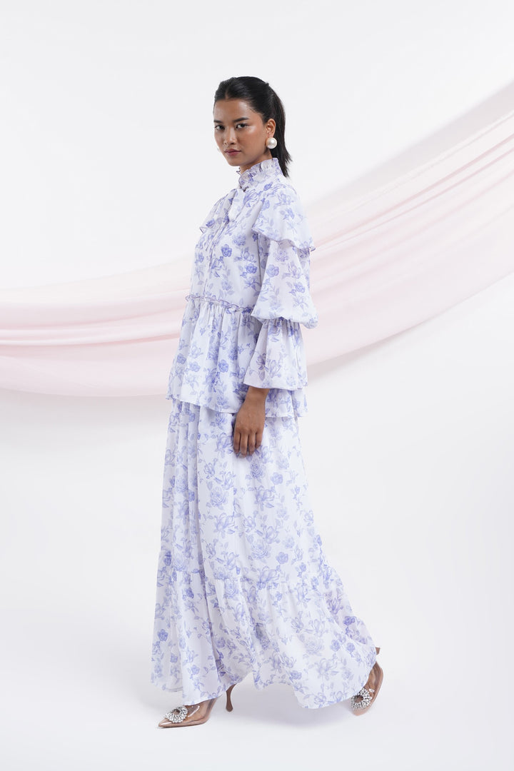 Taki Taki Skirt- Blue Roses