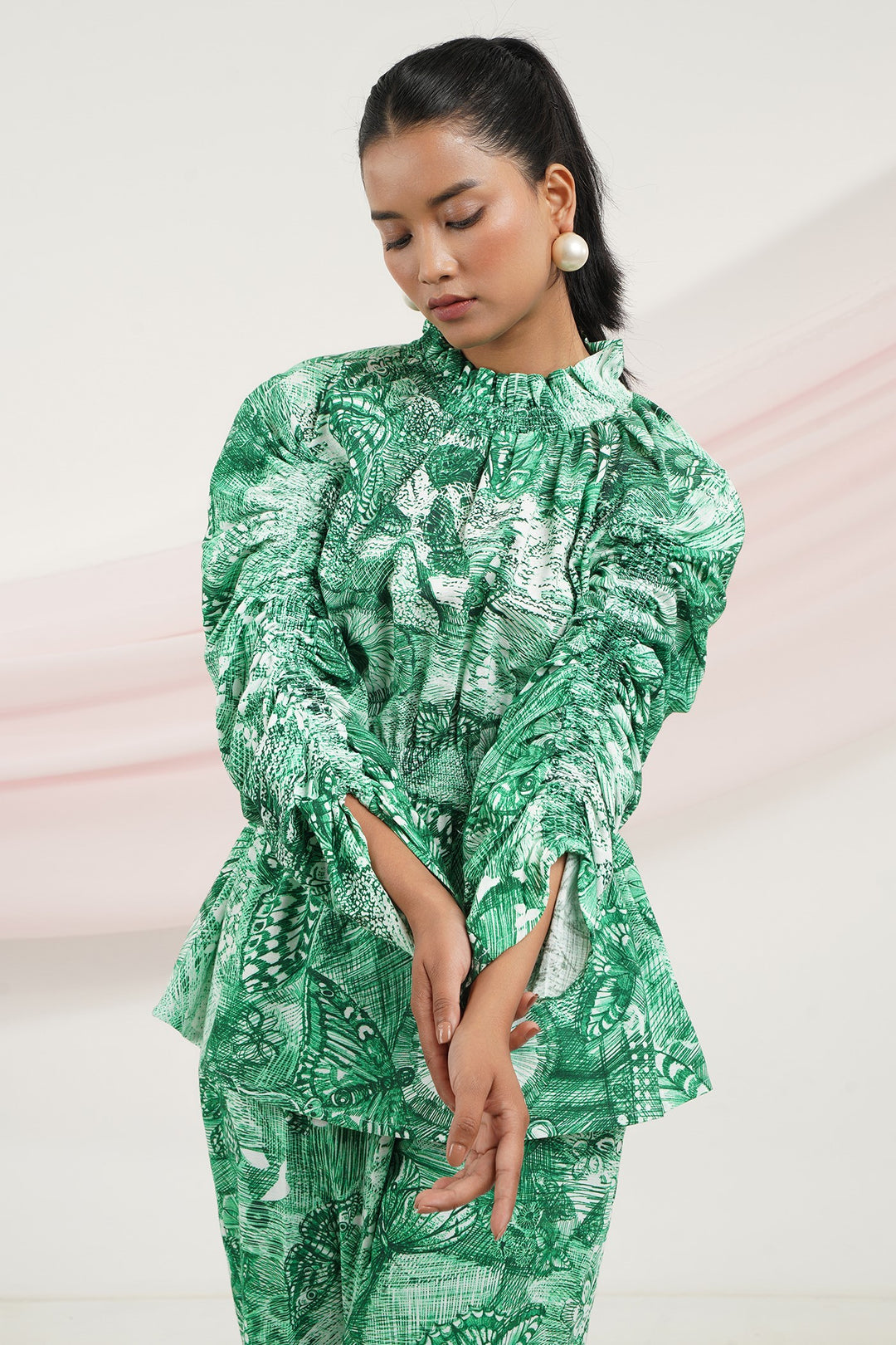 Chase Top- Green Butterfly