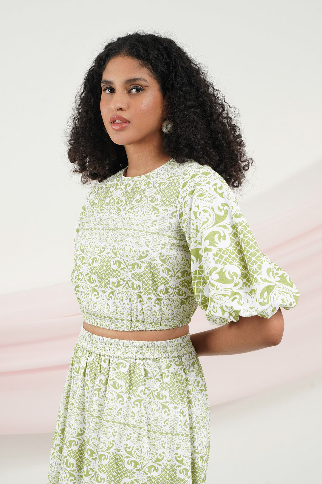 I Do Top- Green Lace