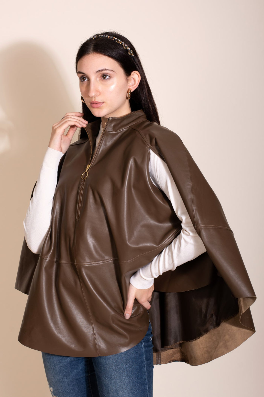 Yaylie's Poncho Jacket - Brown