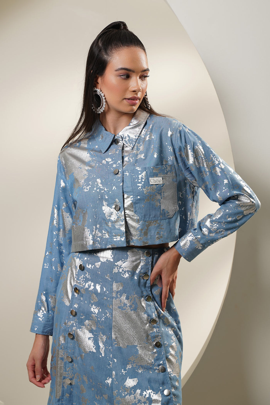 Monogram Shirt- Sky Blue