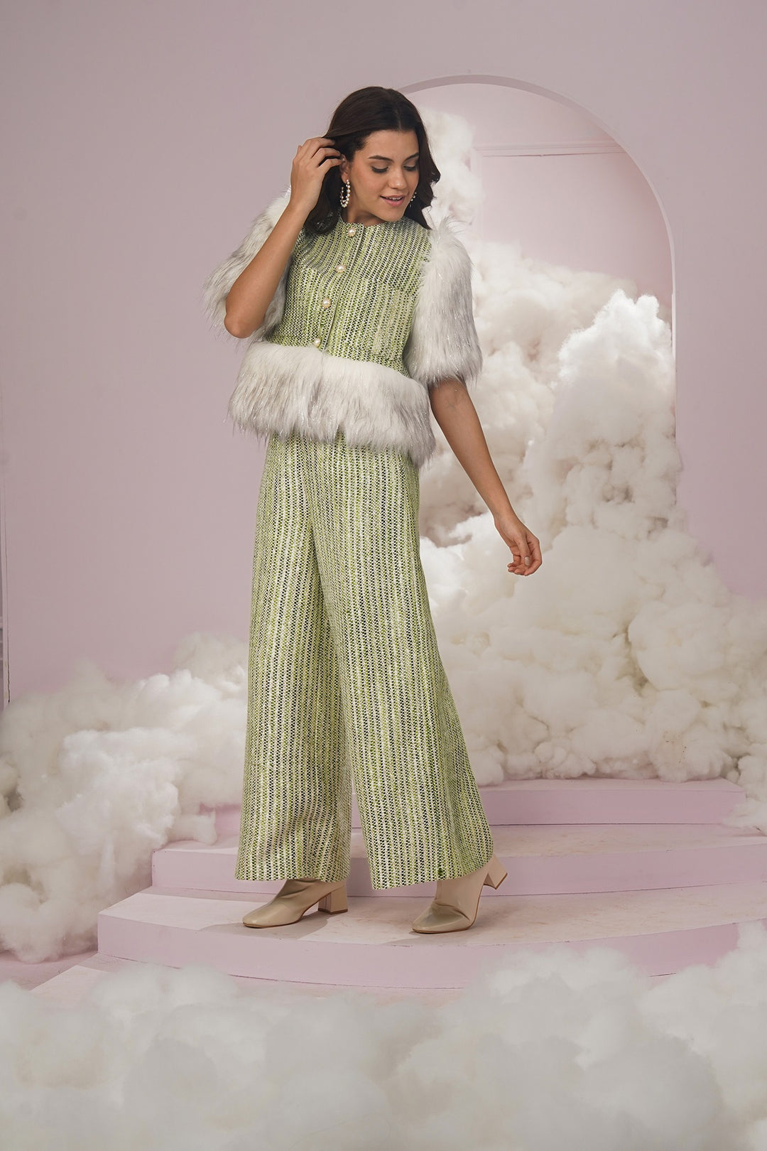 la swiss  pants- Green gold