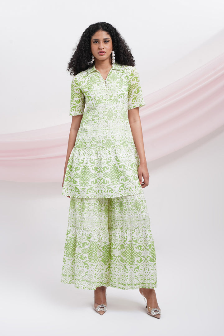 Moving On Pants-Green Lace