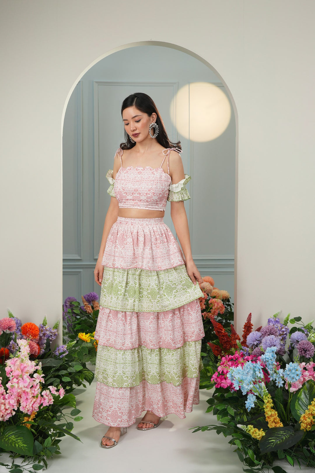 Sassy Skirt - Green And Pink