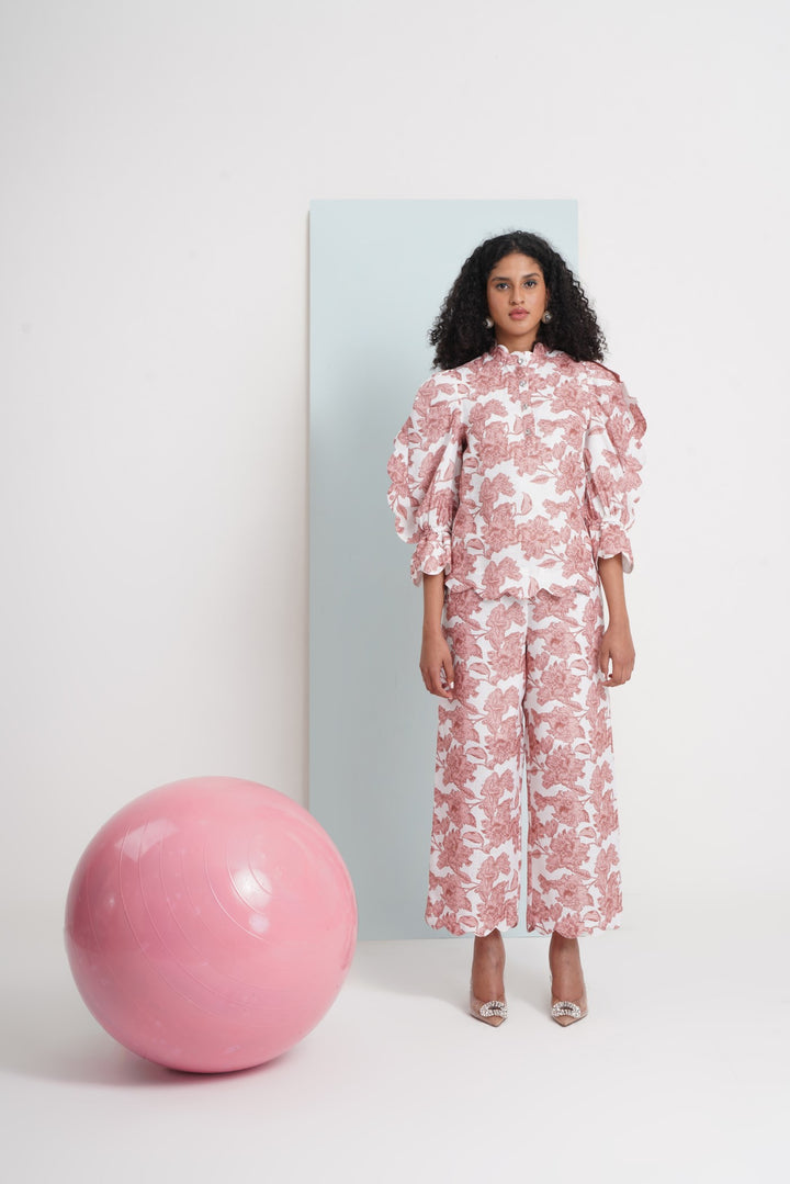 Yours Truly Pants-Brown Floral