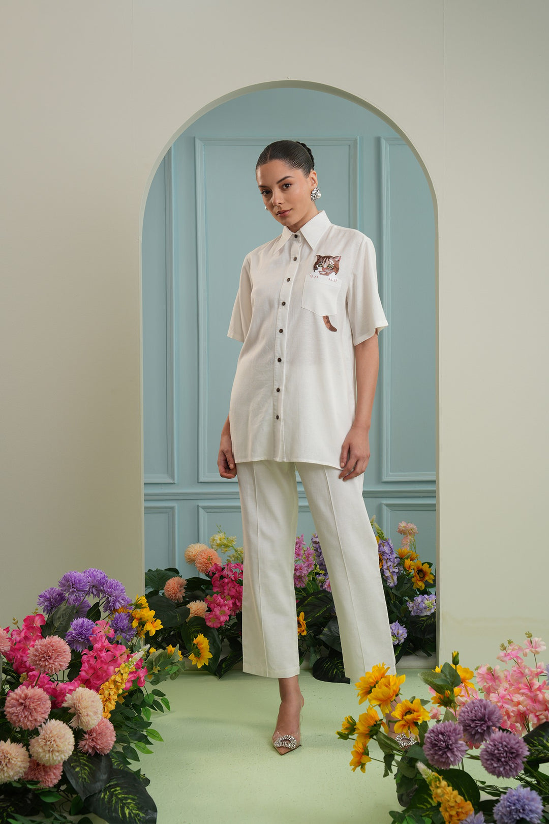 Parque top-white long