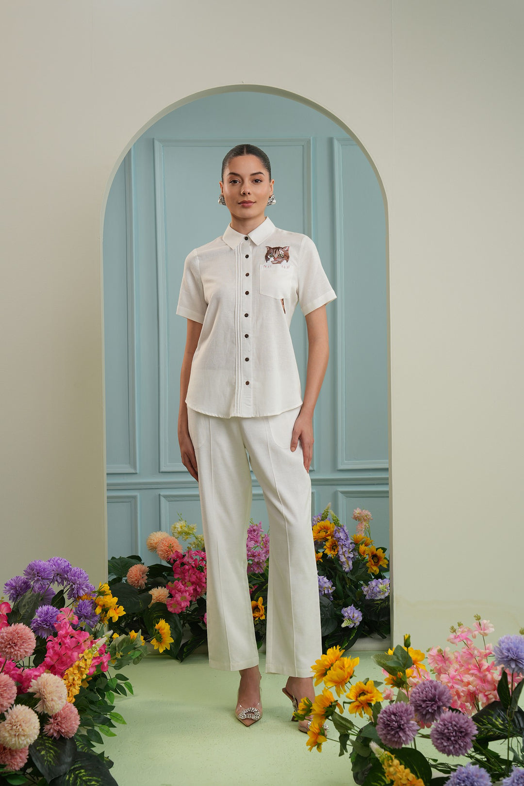 Parque top-white short