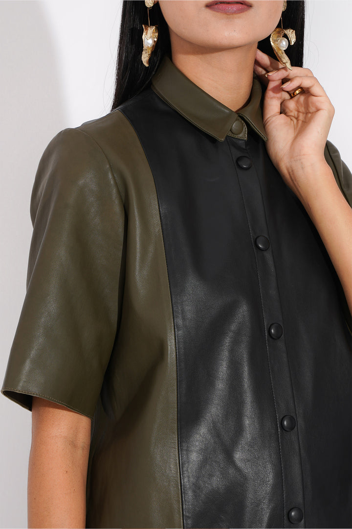 Lolly Dress- Black And Olive