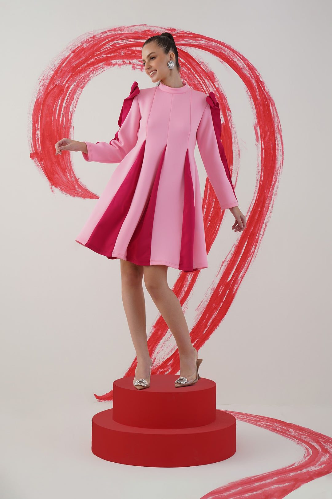 Merci dress - pink and baby pink