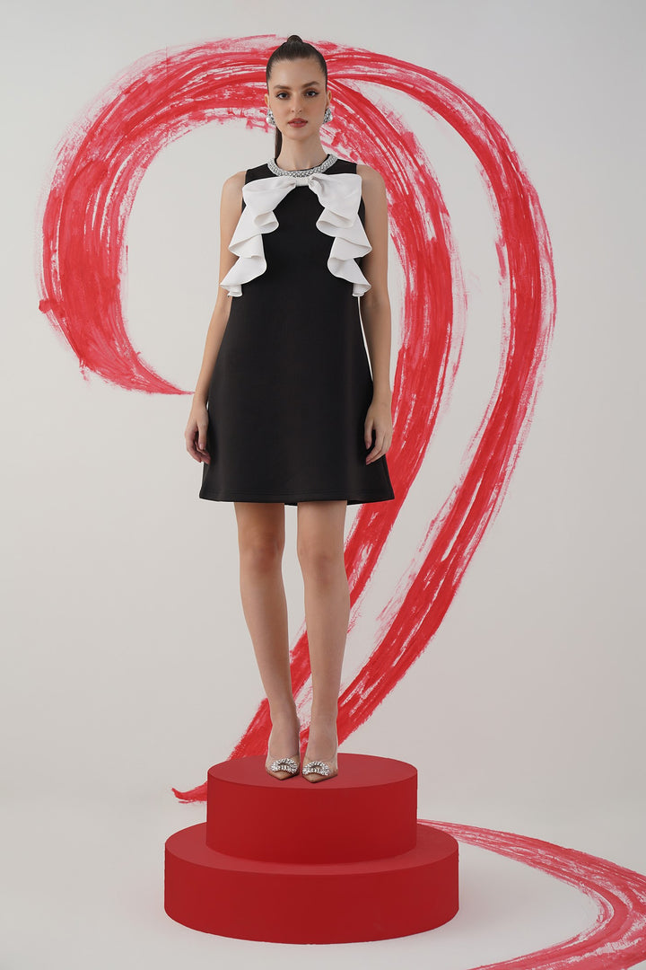 Roll dress- black and white