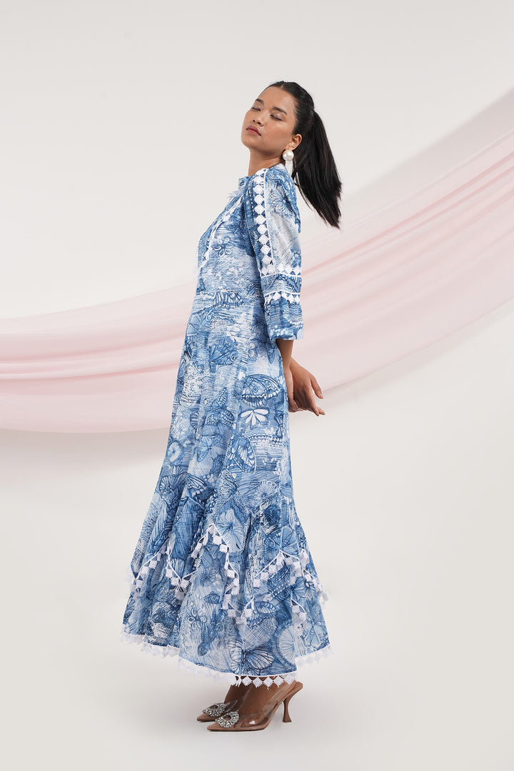 Emante Dress - Blue Butterfly