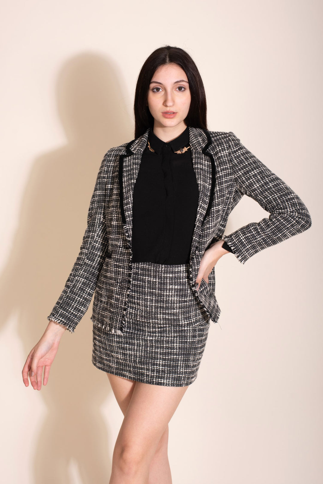 Nayan Blazer- Black And White