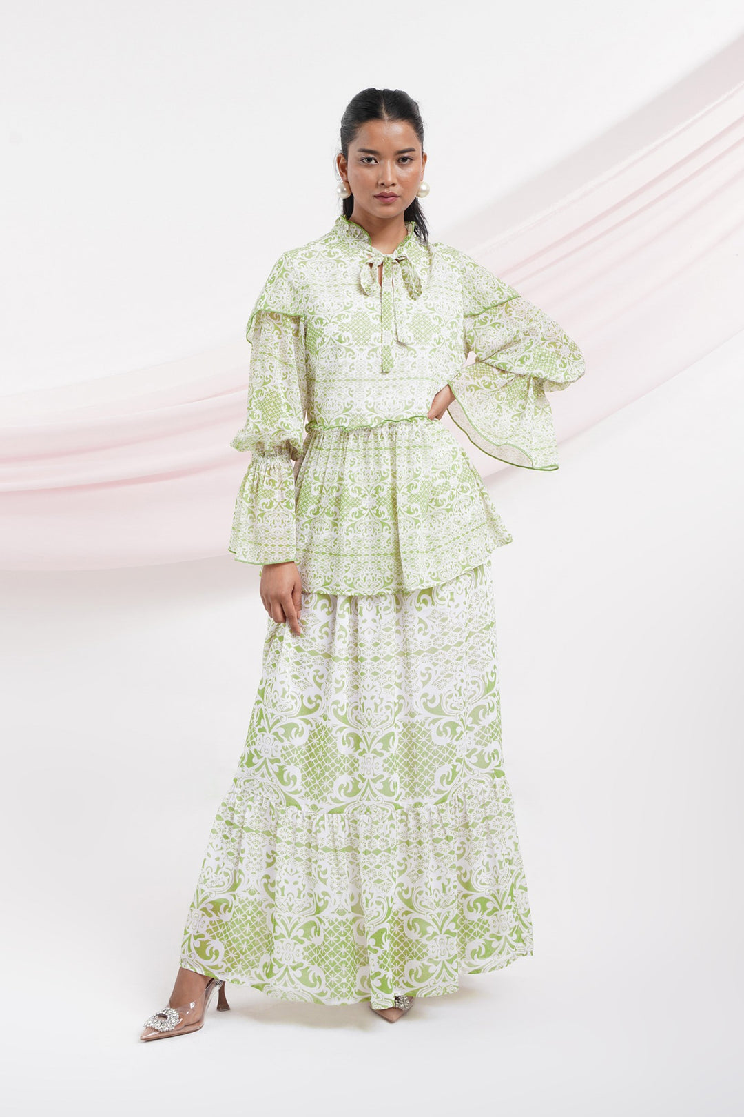 Taki Taki Skirt- Green Lace