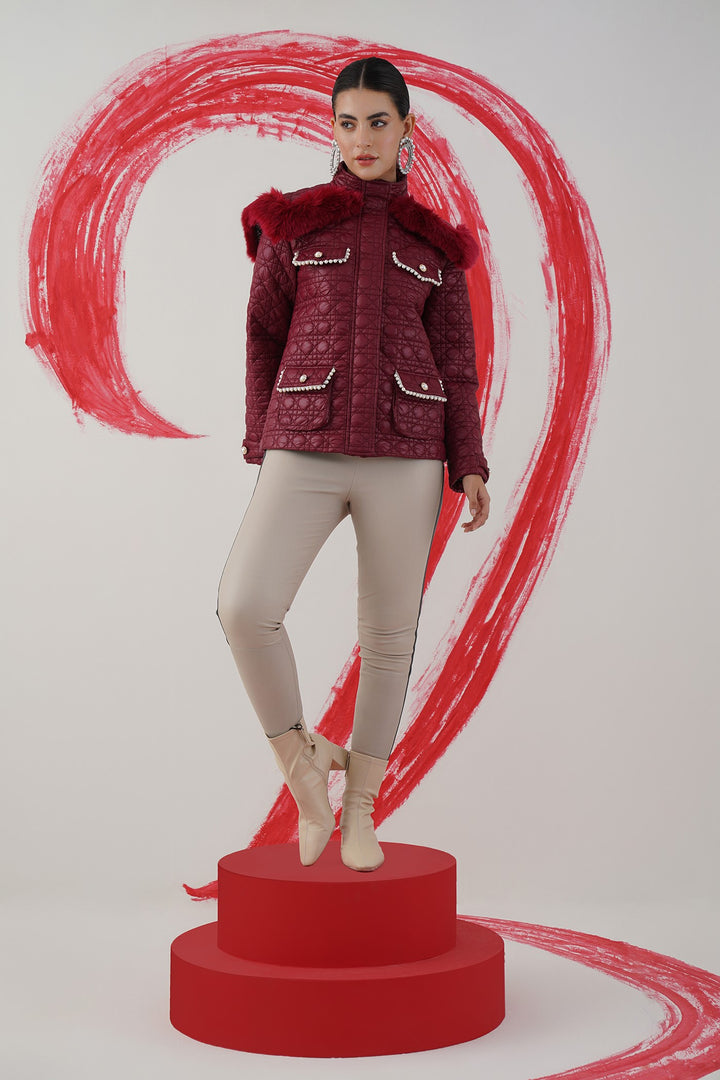 sharing is caring jacket - maroon