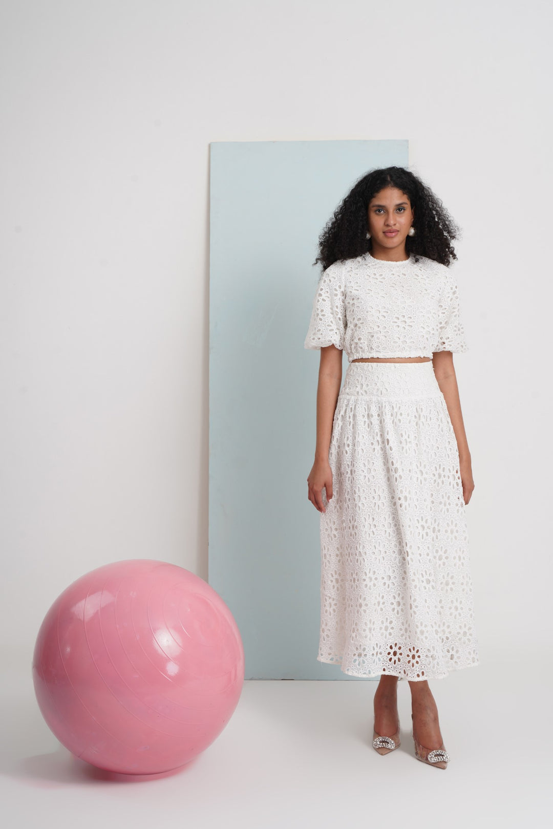 Hats Off Skirt- White Floral Lace