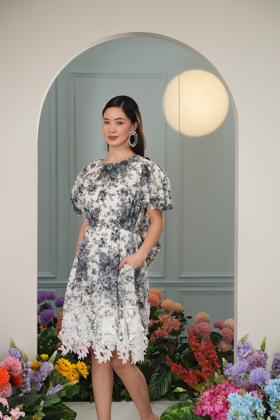 Benji Dress- Black Roses