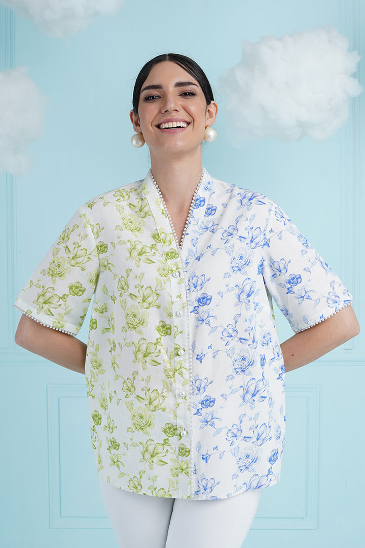 Miami Top- Blue And Green