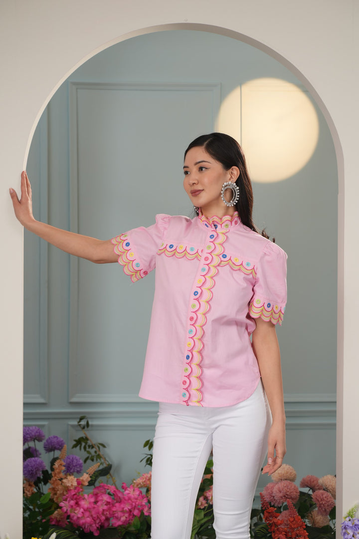 Dilly Dally Top- Baby Pink