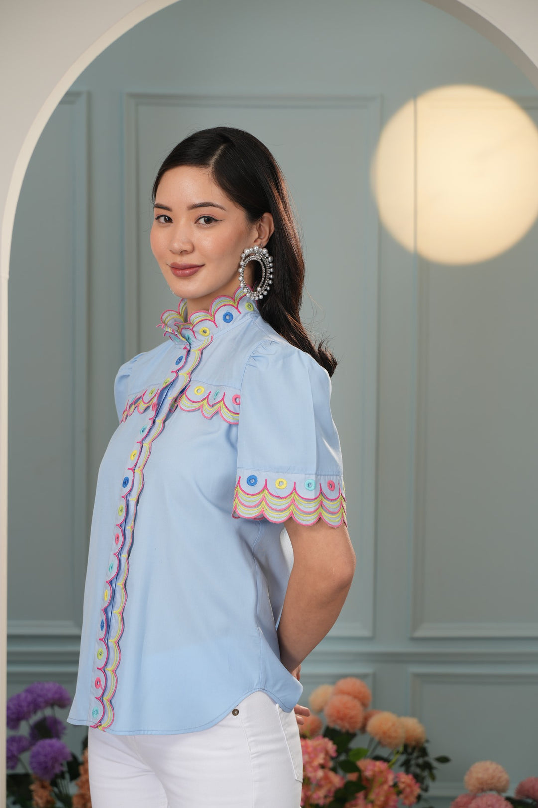 Dilly Dally Top- Blue