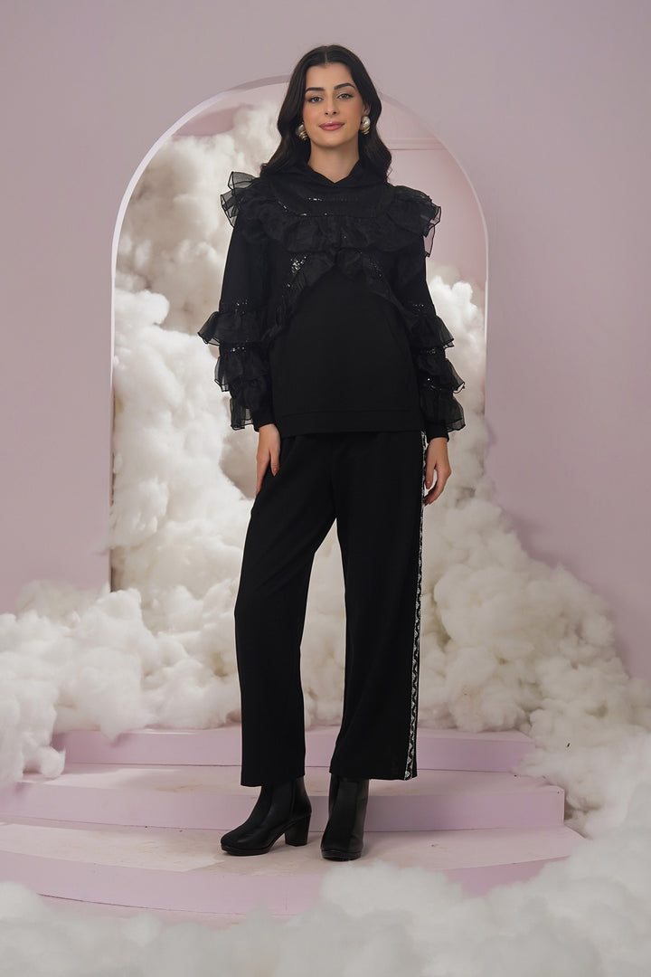 fashionably late hoodie - black