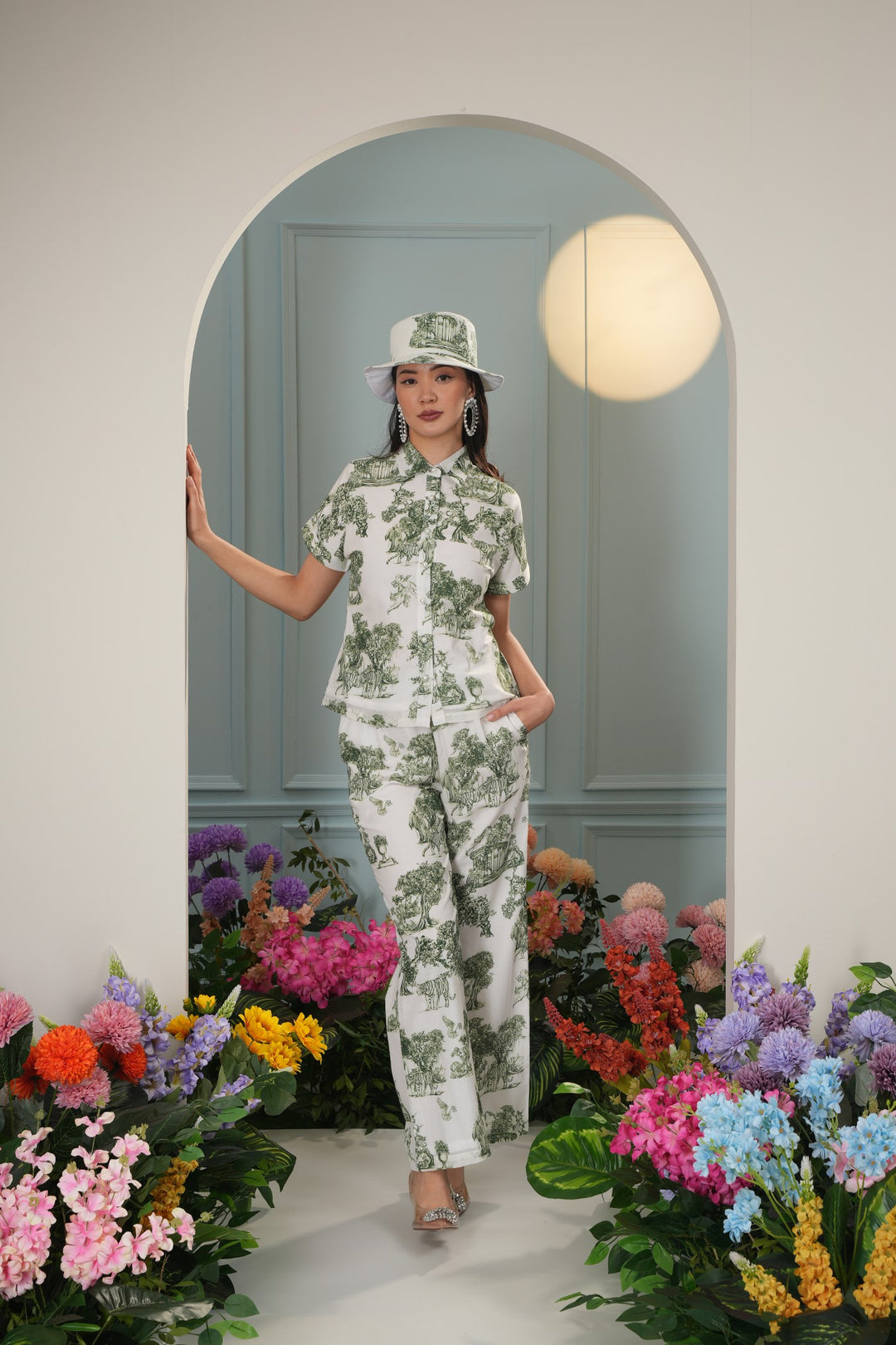 J'adore Top- Green Toile
