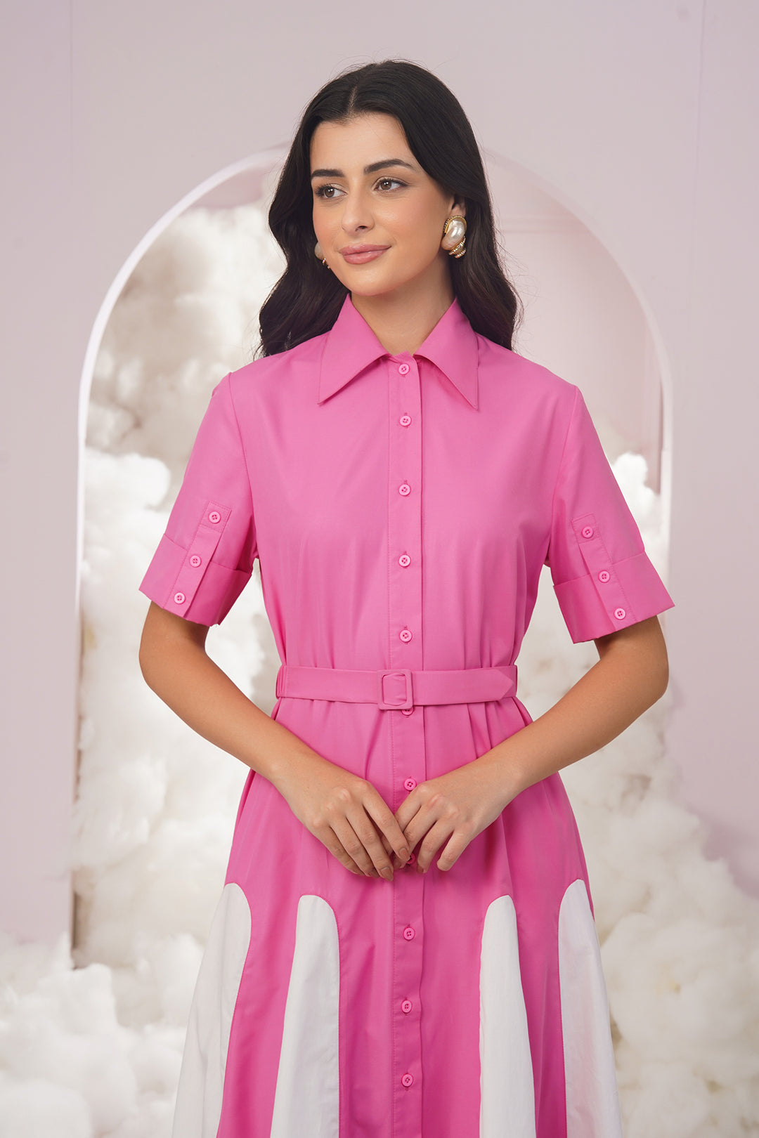 meteor dress- pink and white