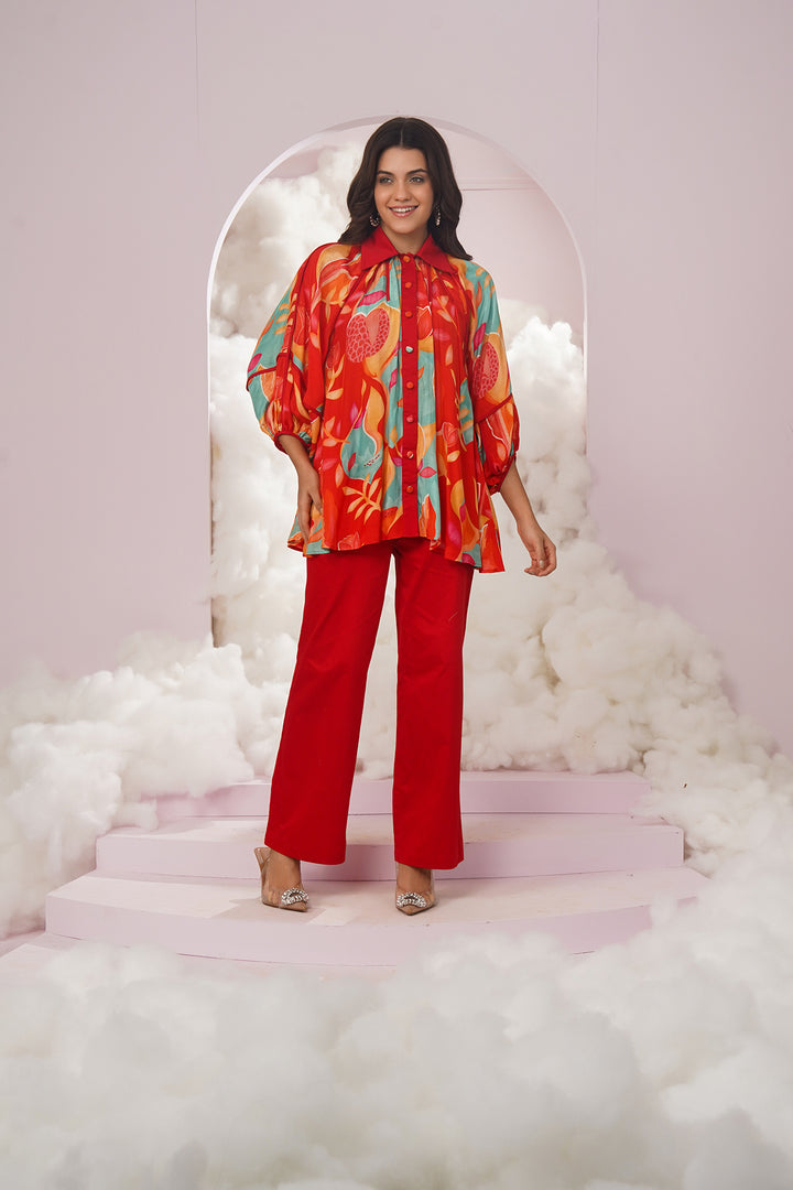 hazel pants- red