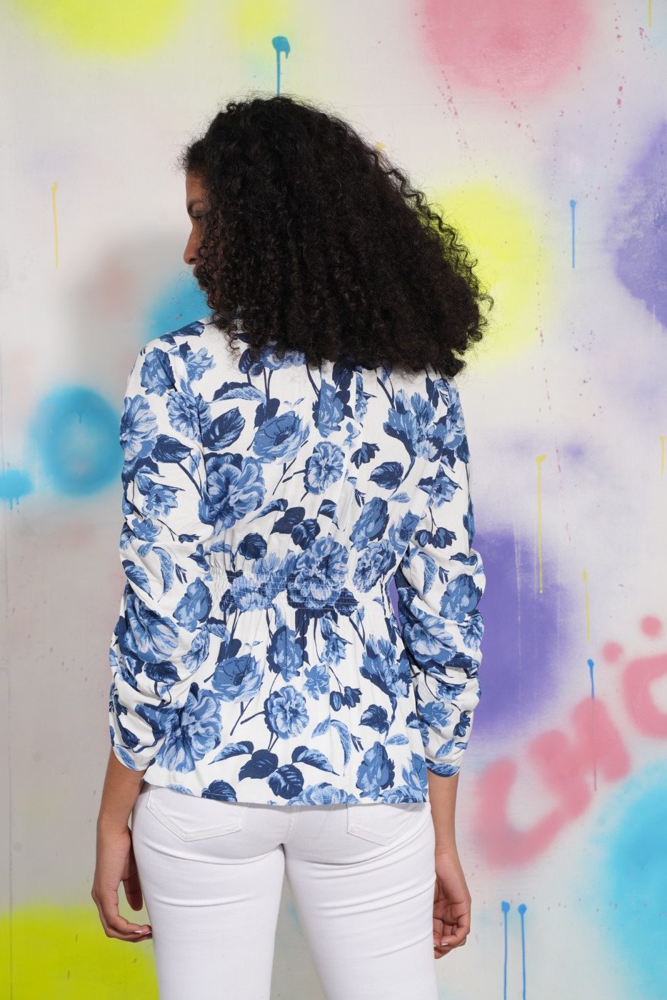 Chase Top- Blue Roses