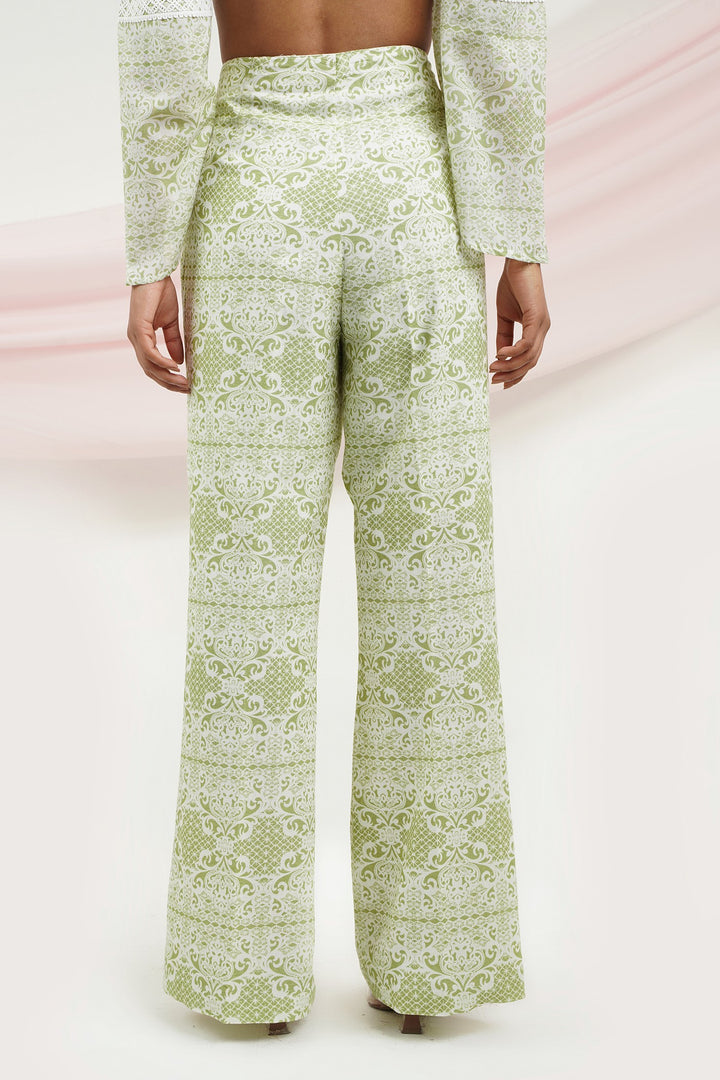 Lady Like Pants- Green Lace