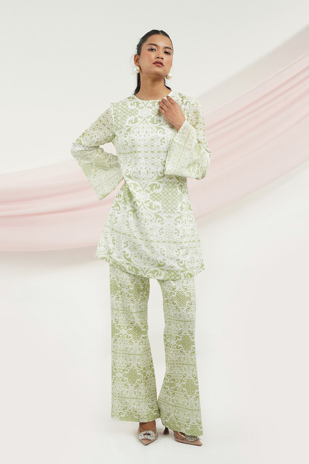 Lady Like Top- Green Lace