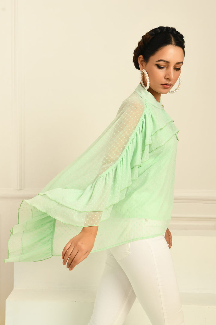 Demi Top -Lime Green