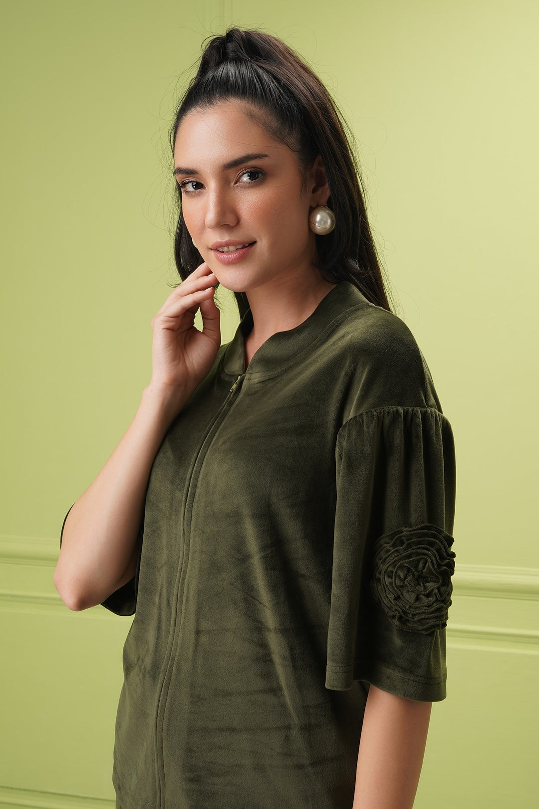 Le Mer Top Jacket Olive