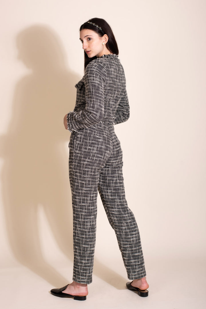 Jingle Crop Jacket -Black And White