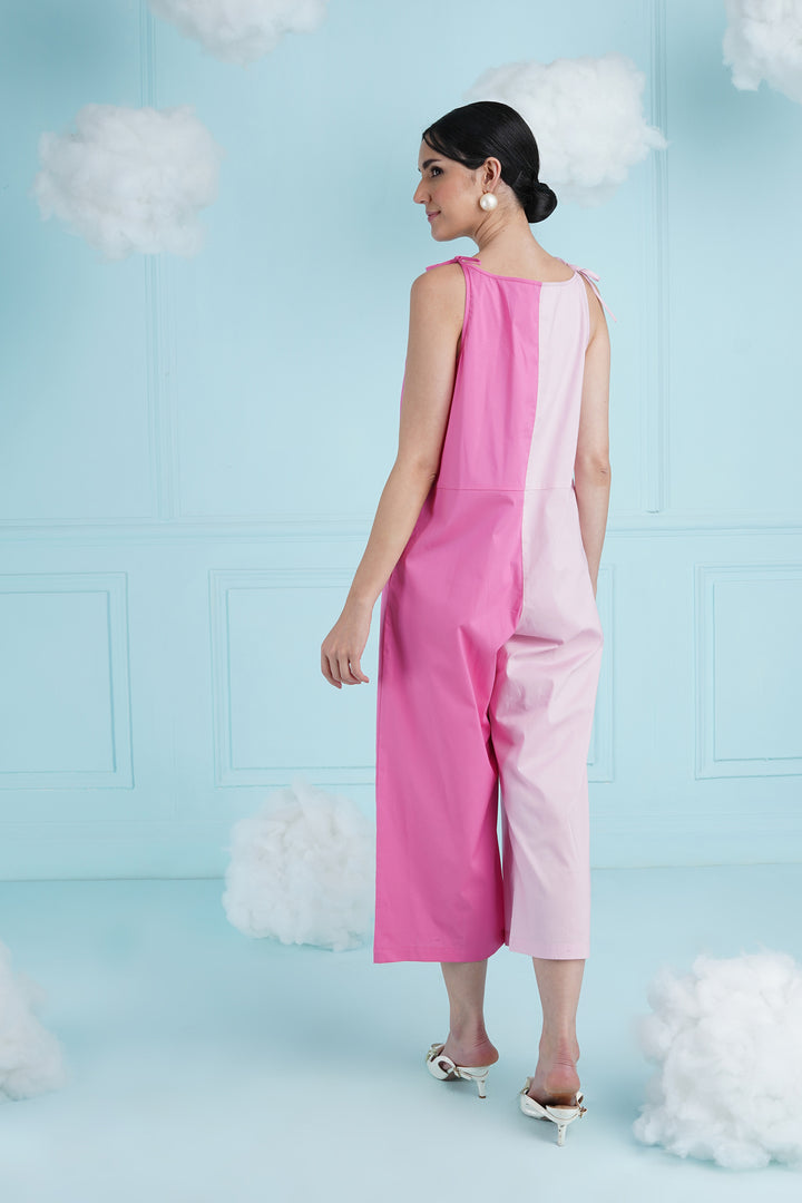Rob Robin Jumpsuit- Bubble Gum Pink And Baby Pink