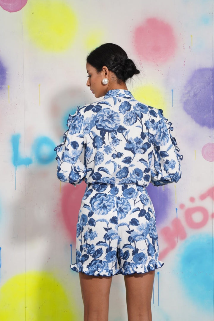Head Over Heels Shorts- Blue Roses