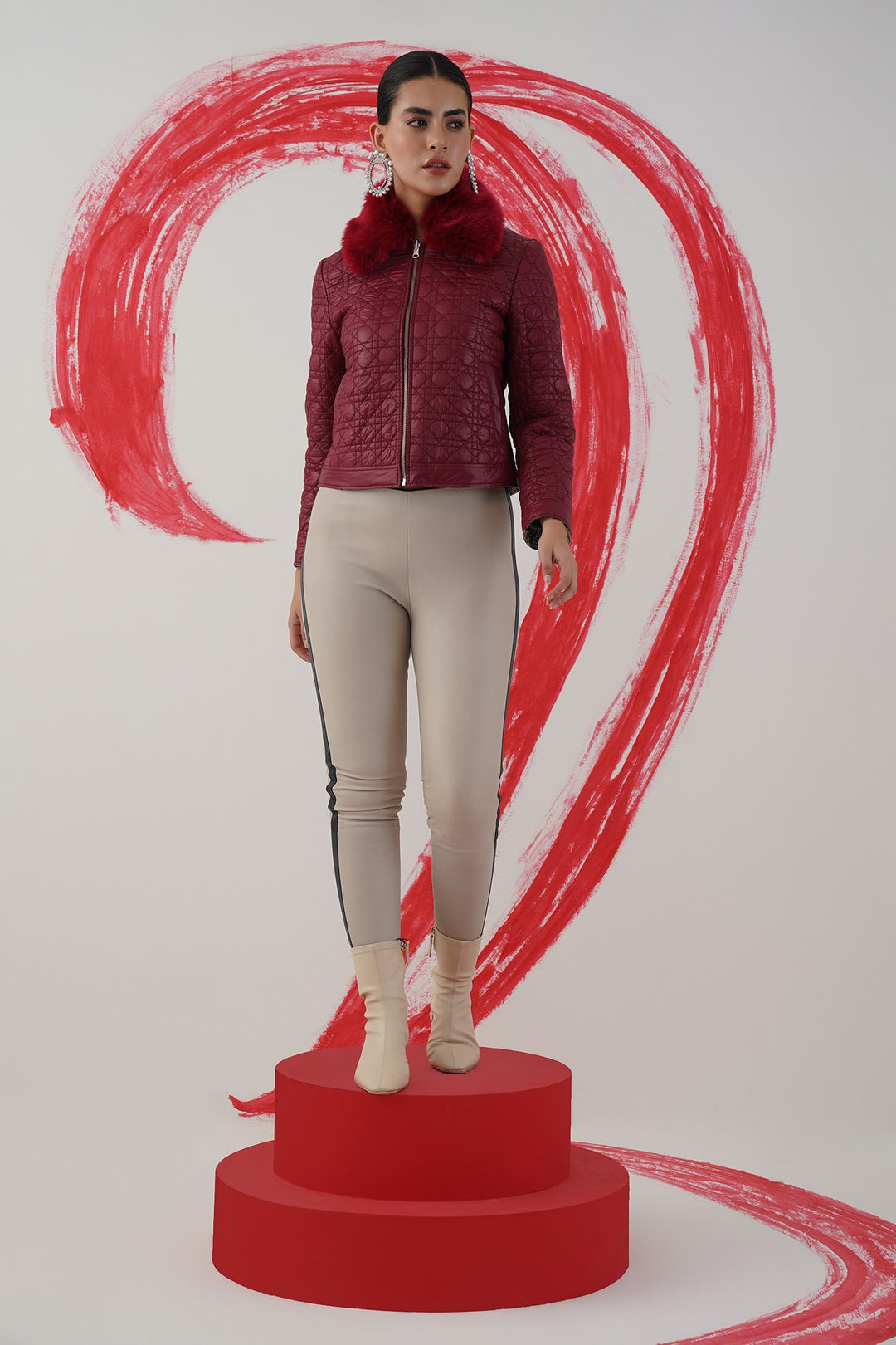 double trouble jacket maroon