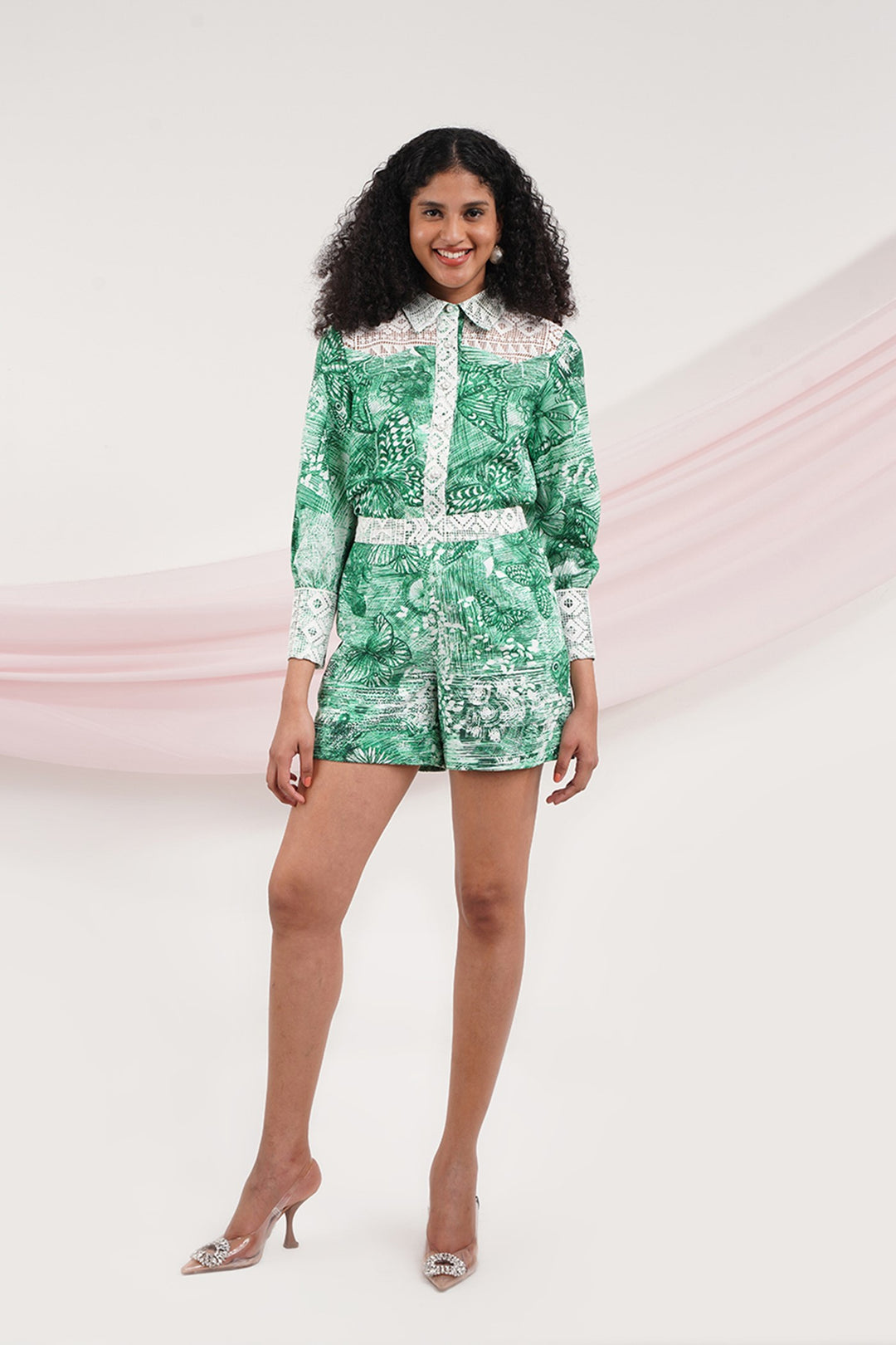 Blammy Shorts- Green Butterflies